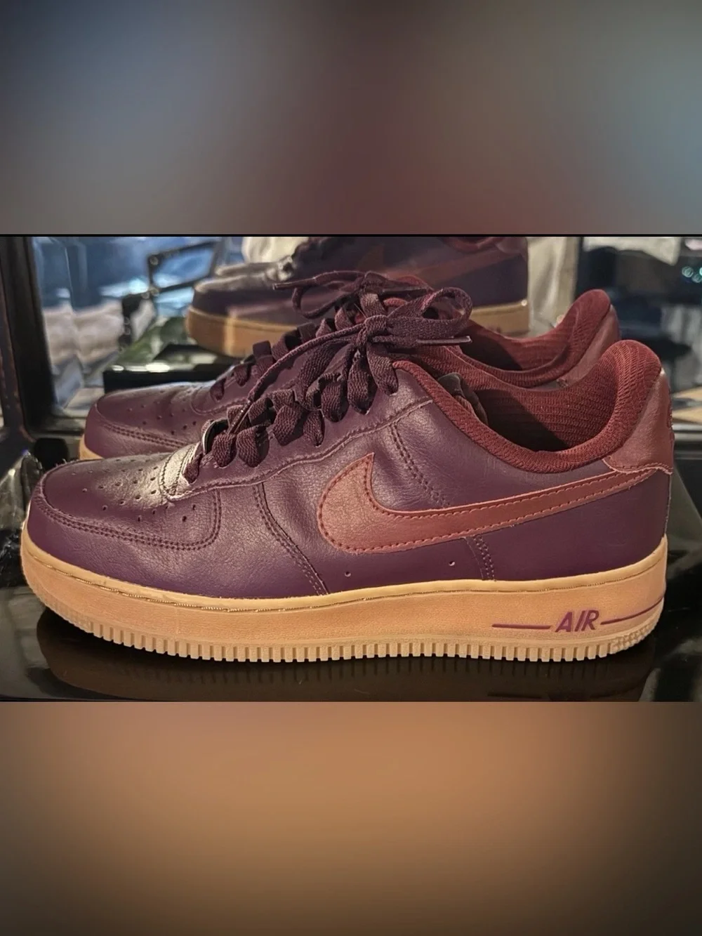 Nike Air Force 1 Low Burgundy Leather Sneakers Women’s 8.5 Men’s 7